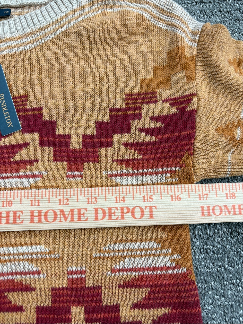 NWT Pendleton Southwest Aztec Short Sleeve Knit Sweater XS - Picture 9 of 10